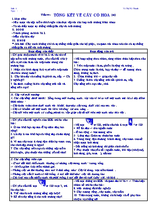 Giáo án Sinh học Lớp 6 - Tiết 44: Tổng kết về cây có hoa (Tiếp theo) - Võ Thị Mỹ Thanh