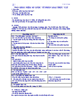 Giáo án Sinh học Lớp 6 - Tiết 53: Khái niệm sơ lược về phân loại thực vật - Võ Thị Mỹ Thanh