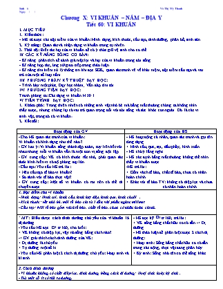 Giáo án Sinh học Lớp 6 - Tiết 60: Vi khuẩn - Võ Thị Mỹ Thanh