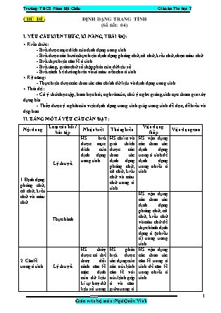 Giáo án Tin học Lớp 7 - Chương trình cả năm - Ngô Quốc Vĩnh