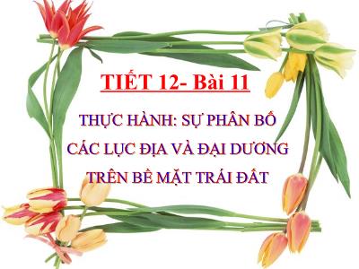 Bài giảng môn Địa lý Lớp 6 - Tiết 12: Thực hành Sự phân bố các lục địa và đại dương trên bề mặt Trái Đất