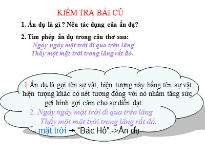 Bài giảng môn Ngữ văn Lớp 6 - Tiết 86: Tiếng Việt - Hoán dụ