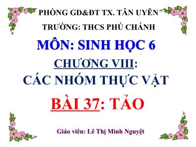 Bài giảng Sinh học Lớp 6 - Bài 37: Tảo - Lê Thị Minh Nguyệt