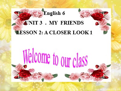 Bài giảng Tiếng Anh Khối 6 - Unit 3: My friends - Lesson 2: A closer look 1