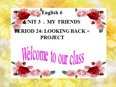 Bài giảng Tiếng Anh Lớp 6 - Unit 3: My friends - Period 24: Looking back + Project