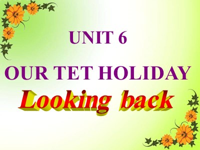 Bài giảng Tiếng Anh Lớp 6 - Unit 6: Our Tet holiday - Lesson 7: Looking back