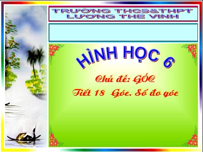 Bài giảng Hình học Lớp 6 - Tiết 18: Góc. Số đo góc - Trường THCS và THPT Lương Thế Vinh