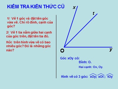 Bài giảng môn Hình học 6 - Bài 3: Số đo góc