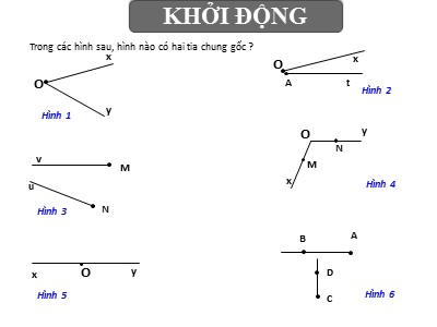 Bài giảng môn Hình học Lớp 6 - Tiết 16: Góc