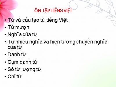 Bài giảng môn Ngữ văn Lớp 6 - Bài 17: Ôn tập Tiếng Việt