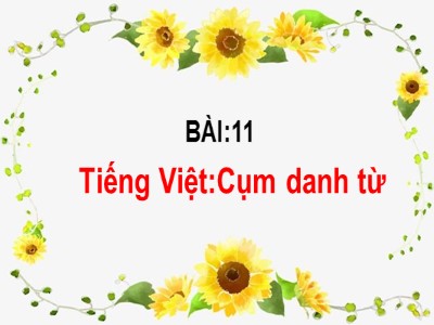 Bài giảng Ngữ văn Lớp 6 - Bài 11: Tiếng Việt - Cụm danh từ