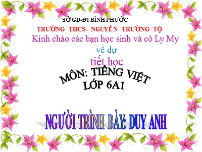 Bài giảng Ngữ văn Lớp 6 - Tiết 93: So sánh (Tiếp theo) - Duy Anh