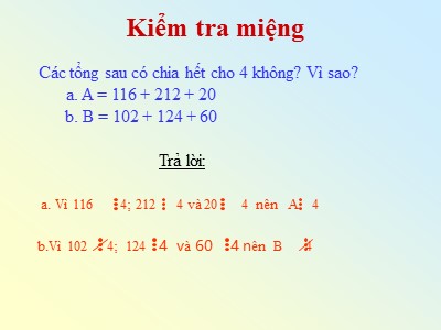 Bài giảng Số học Khối 6 - Bài 11: Dấu hiệu chia hết cho 2, cho 5