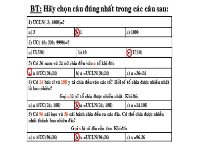 Bài giảng Số học Lớp 6 - Tiết 35: Luyện tập 2