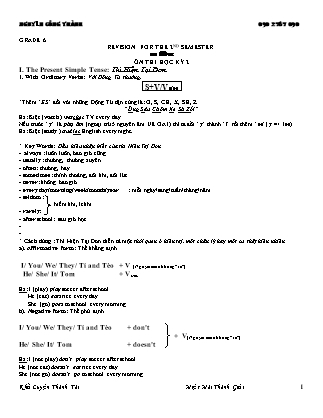 Đề cương ôn thi học kỳ II môn Tiếng Anh Lớp 6 - Nguyễn Công Thành