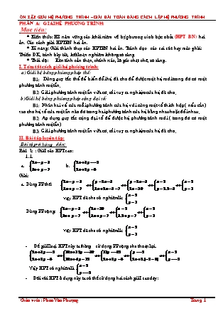 Bài tập Toán Lớp 6 – Giải hệ phương trình. Giải bài toán bằng cách lập hệ phương trình