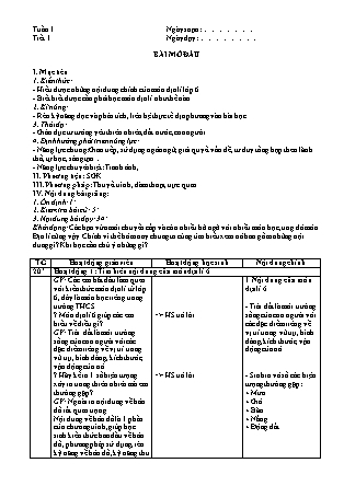 Giáo án môn Địa lí Khối 6 - Chương trình học kì I