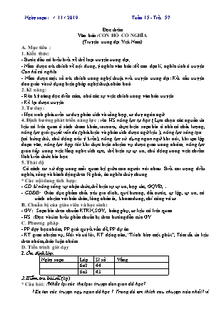 Giáo án môn Ngữ văn Lớp 6 - Tuần 15 - Năm học 2019-2020