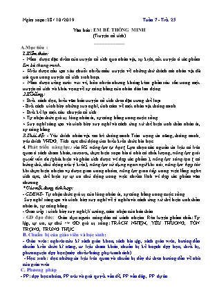 Giáo án môn Ngữ văn Lớp 6 - Tuần 7 - Năm học 2019-2020