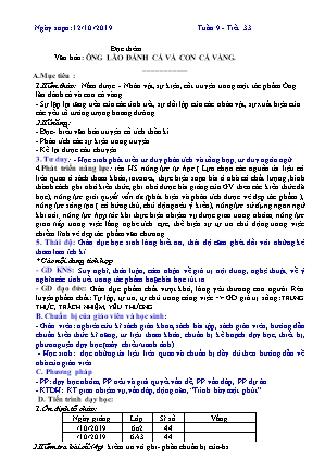 Giáo án môn Ngữ văn Lớp 6 - Tuần 9 - Năm học 2019-2020