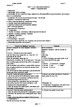 Giáo án môn Tiếng Anh Lớp 6 - Period 31+32+33