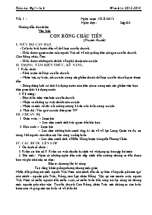 Giáo án Ngữ văn Lớp 6 - Chương trình cả năm - Năm học 2012-2013