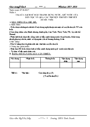 Giáo án Ngữ văn Lớp 6 - Chương trình cả năm - Năm học 2017-2018 - Ngô Thị Diệp