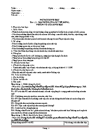 Giáo án Sinh học Khối 6 - Chương trình cả năm (Bản mới)