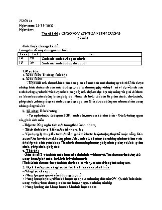 Giáo án Sinh học Lớp 6 - Chủ đề: Sinh sản sinh dưỡng - Năm học 2020-2021