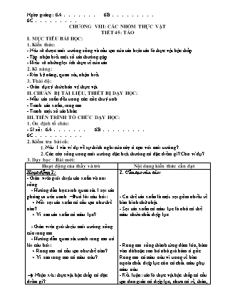 Giáo án Sinh học Lớp 6 - Tiết 45-58