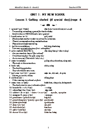 Giáo án Tiếng Anh Lớp 6 - Unit 1-3 (Sách mới)