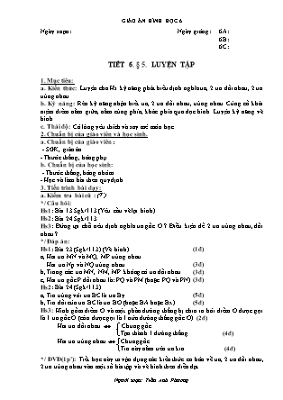 Giáo án Hình học Lớp 6 - Chương I: Đoạn thẳng - Tiết 6: Luyện tập