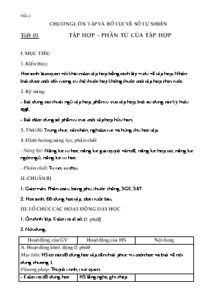 Giáo án Đại số Lớp 6 - Chương I: Ôn tập và bổ túc về số tự nhiên - Tiết 1-3