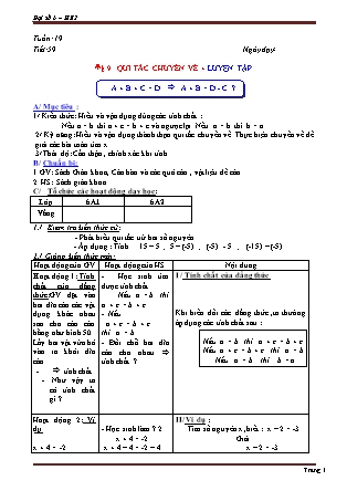 Giáo án Đại số Lớp 6 - Tiết 59-105