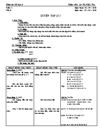 Giáo án Đại số Lớp 6 - Tiết 8: Luyện tập - Năm học 2018-2019 - Lê Thị Kiều Thu