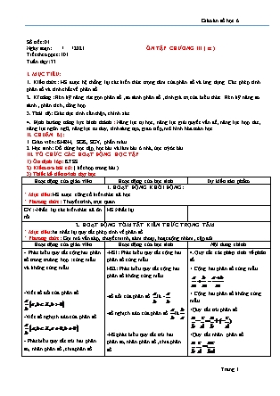 Giáo án Đại số Lớp 6 - Tuần 33 - Năm học 2020-2021