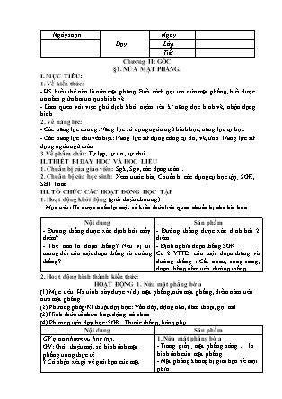 Giáo án Hình học Lớp 6 - Chương trình cả năm (Bản hay)