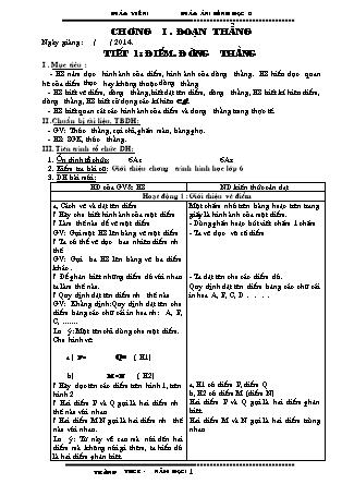 Giáo án Hình học Lớp 6 - Chương trình cả năm - Năm học 2014-2015