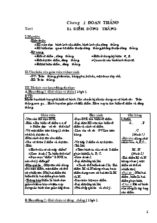 Giáo án Hình học Lớp 6 - Tiết 1-26