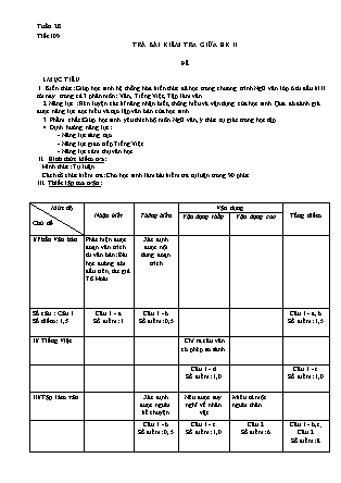 Giáo án môn Ngữ văn Lớp 6 - Chương trình học kì II