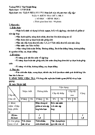 Giáo án môn Toán Lớp 6 - Tuần 9 - Năm học 2020-2021 - Trường Trung học Cơ sở Vân Khánh Đông