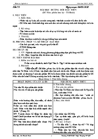 Giáo án Ngữ văn Lớp 6 - Chương trình học kì II - Năm học 2019-2020 - Hồ Thanh Tâm