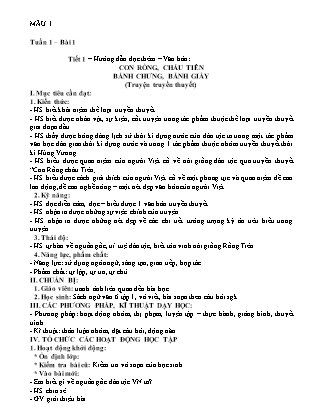 Giáo án Ngữ văn Lớp 6 - Tiết 1-5