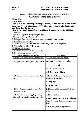 Giáo án Ngữ văn Lớp 6 - Tiết 1-65 - Năm học 2019-2020