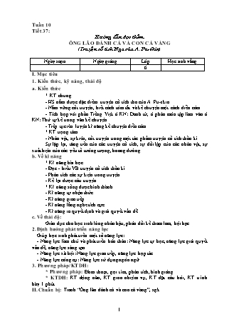 Giáo án Ngữ văn Lớp 6 - Tiết 37-40