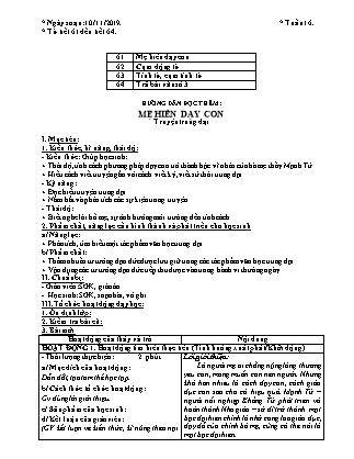 Giáo án Ngữ văn Lớp 6 - Tiết 61-64 - Năm học 2019-2020