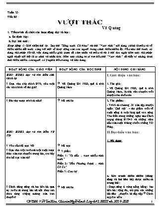 Giáo án Ngữ văn Lớp 6 - Tiết 85-88 - Năm học 2019-2020 - Võ Văn Hóa