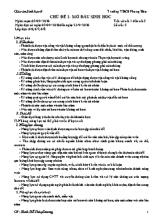 Giáo án Sinh học Lớp 6 - Chương trình cả năm - Huỳnh Đỗ Thùy Dương