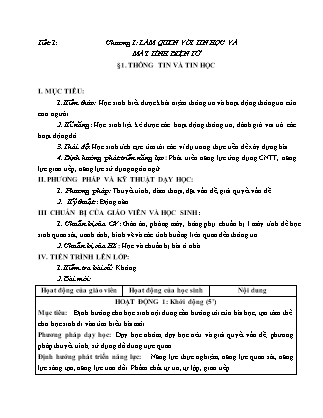 Giáo án Tin học Lớp 6 - Bài 1-2