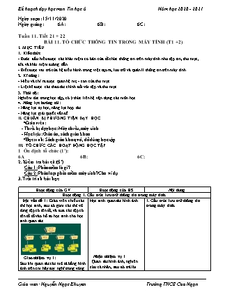 Giáo án Tin học Lớp 6 - Tiết 21-24 - Năm học 2020-2021 - Nguyễn Ngọc Khuyên